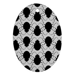 Pattern Beetle Insect Black Grey Ornament (oval) by Pakrebo