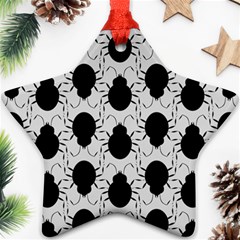 Pattern Beetle Insect Black Grey Star Ornament (two Sides) by Pakrebo