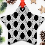 Pattern Beetle Insect Black Grey Star Ornament (Two Sides) Back