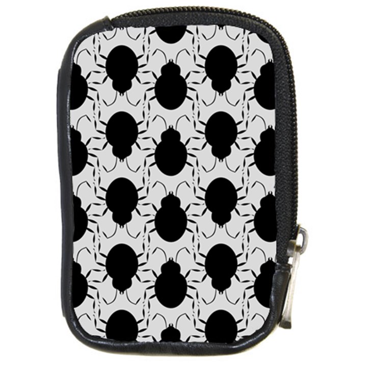 Pattern Beetle Insect Black Grey Compact Camera Leather Case