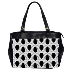 Pattern Beetle Insect Black Grey Oversize Office Handbag (2 Sides) by Pakrebo