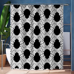 Pattern Beetle Insect Black Grey Shower Curtain 60  X 72  (medium)  by Pakrebo