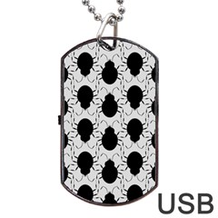 Pattern Beetle Insect Black Grey Dog Tag Usb Flash (two Sides) by Pakrebo