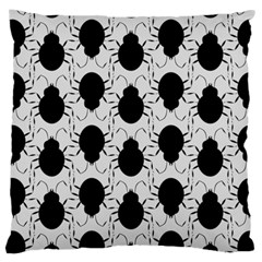 Pattern Beetle Insect Black Grey Large Cushion Case (one Side) by Pakrebo