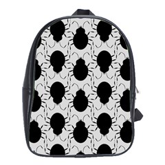 Pattern Beetle Insect Black Grey School Bag (xl) by Pakrebo