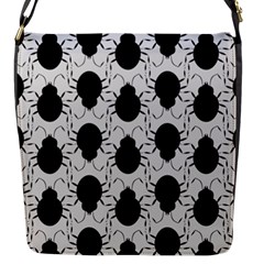 Pattern Beetle Insect Black Grey Flap Closure Messenger Bag (s) by Pakrebo