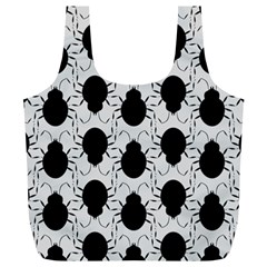 Pattern Beetle Insect Black Grey Full Print Recycle Bag (xl)