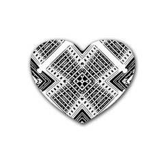 Pattern Tile Repeating Geometric Heart Coaster (4 Pack)  by Pakrebo