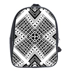 Pattern Tile Repeating Geometric School Bag (xl) by Pakrebo