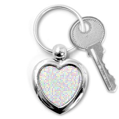 Dots Color Rows Columns Background Key Chains (heart)  by Pakrebo