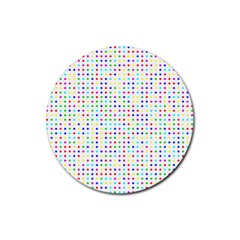 Dots Color Rows Columns Background Rubber Coaster (round)  by Pakrebo