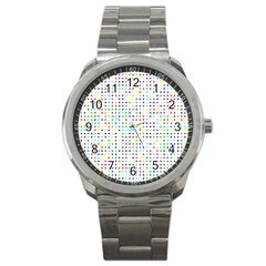 Dots Color Rows Columns Background Sport Metal Watch by Pakrebo