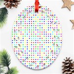 Dots Color Rows Columns Background Oval Filigree Ornament (Two Sides) Back