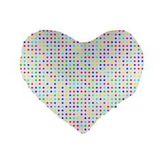 Dots Color Rows Columns Background Standard 16  Premium Flano Heart Shape Cushions by Pakrebo