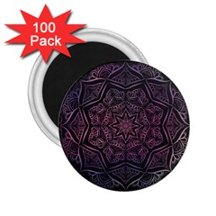 Mandala Neon Symmetric Symmetry 2 25  Magnets (100 Pack)  by Pakrebo