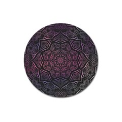 Mandala Neon Symmetric Symmetry Magnet 3  (round) by Pakrebo