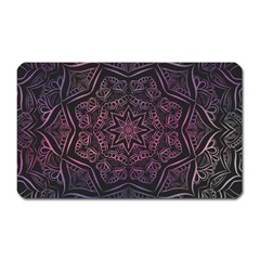 Mandala Neon Symmetric Symmetry Magnet (rectangular) by Pakrebo