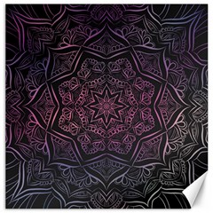 Mandala Neon Symmetric Symmetry Canvas 12  X 12  by Pakrebo