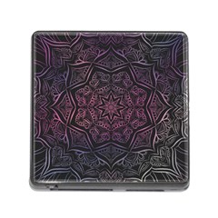 Mandala Neon Symmetric Symmetry Memory Card Reader (square 5 Slot) by Pakrebo