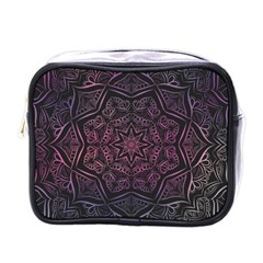 Mandala Neon Symmetric Symmetry Mini Toiletries Bag (one Side) by Pakrebo