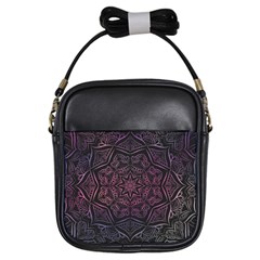 Mandala Neon Symmetric Symmetry Girls Sling Bag by Pakrebo