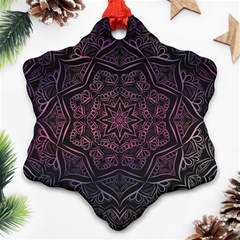 Mandala Neon Symmetric Symmetry Ornament (snowflake) by Pakrebo