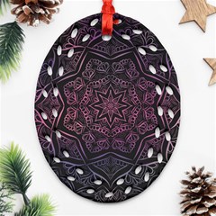 Mandala Neon Symmetric Symmetry Ornament (oval Filigree) by Pakrebo