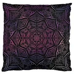 Mandala Neon Symmetric Symmetry Large Flano Cushion Case (two Sides) by Pakrebo