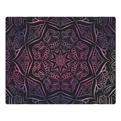 Mandala Neon Symmetric Symmetry Double Sided Flano Blanket (large)  by Pakrebo