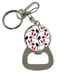 Rose Hip Pattern Branches Autumn Bottle Opener Key Chains by Pakrebo