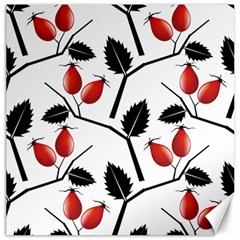 Rose Hip Pattern Branches Autumn Canvas 16  X 16  by Pakrebo