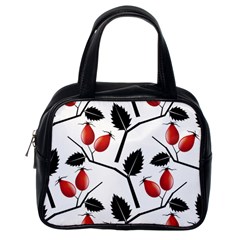 Rose Hip Pattern Branches Autumn Classic Handbag (one Side) by Pakrebo