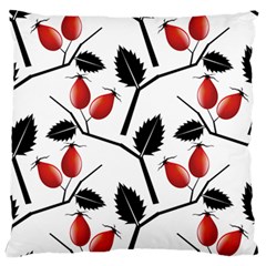 Rose Hip Pattern Branches Autumn Standard Flano Cushion Case (two Sides) by Pakrebo