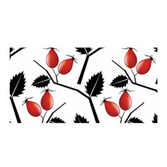 Rose Hip Pattern Branches Autumn Satin Wrap by Pakrebo