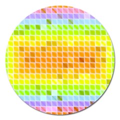 Pattern Geometric Square Art Magnet 5  (round) by Pakrebo