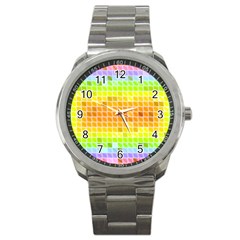 Pattern Geometric Square Art Sport Metal Watch by Pakrebo