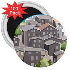 Village Place Portugal Landscape 3  Magnets (100 Pack) by Pakrebo