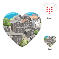 Village Place Portugal Landscape Playing Cards (heart) by Pakrebo