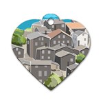 Village Place Portugal Landscape Dog Tag Heart (Two Sides) Back