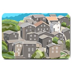 Village Place Portugal Landscape Large Doormat  by Pakrebo