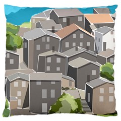 Village Place Portugal Landscape Large Cushion Case (one Side) by Pakrebo