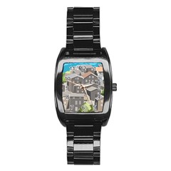 Village Place Portugal Landscape Stainless Steel Barrel Watch by Pakrebo