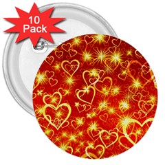 Pattern Valentine Heart Love 3  Buttons (10 Pack)  by Mariart