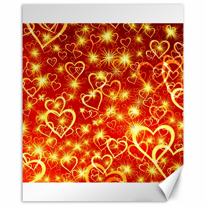 Pattern Valentine Heart Love Canvas 16  x 20 