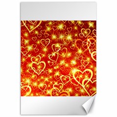 Pattern Valentine Heart Love Canvas 24  X 36  by Mariart