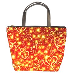 Pattern Valentine Heart Love Bucket Bag by Mariart