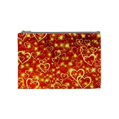 Pattern Valentine Heart Love Cosmetic Bag (medium) by Mariart