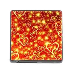 Pattern Valentine Heart Love Memory Card Reader (square 5 Slot) by Mariart