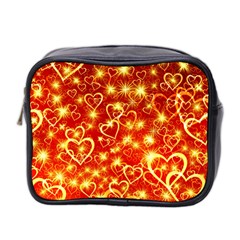 Pattern Valentine Heart Love Mini Toiletries Bag (two Sides) by Mariart