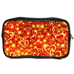 Pattern Valentine Heart Love Toiletries Bag (two Sides) by Mariart